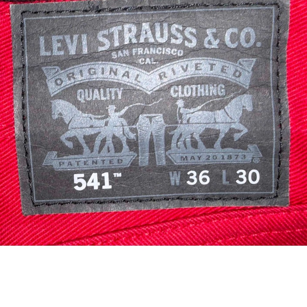 Levis 541 Athletic Taper Jeans Mens 36x30 Red Denim Pants 100% Cotton 541-0925 - Picture 3 of 6